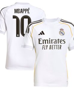 Kylian Mbapp¨¦ Los Merengues adidas Youth 2025/26 Home Replica Player Jersey - White/Blue