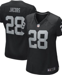 Josh Jacobs Las Vegas Raiders Nike Women's Game Player Jersey - Black/White