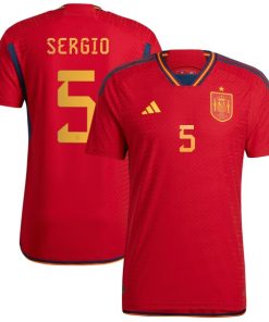 Sergio Busquets Spain National Team adidas 2022/23 Home Authentic Player Jersey - Red