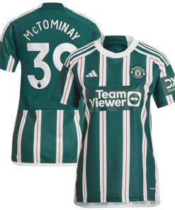 Alternative view of Scott McTominay Manchester United adidas Women's 2023/24 Away Replica Player Jersey - Green/Red