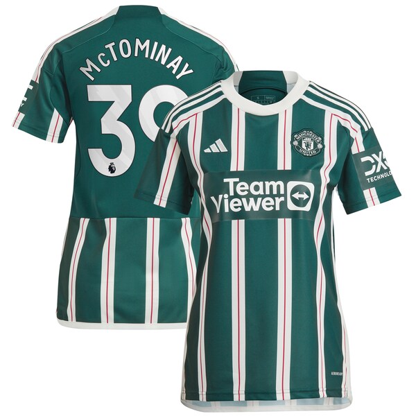 Scott McTominay Manchester United adidas Women's 2023/24 Away Replica Player Jersey - Green/Red - Image 2
