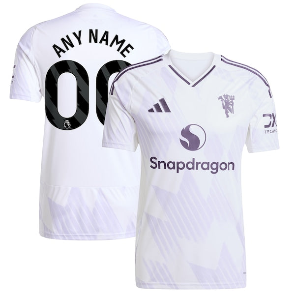 Manchester United adidas 2025/26 Away Replica Custom Jersey - White/Red/Black - Image 2