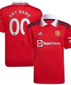 Manchester United adidas Youth 2022/23 Home Replica Custom Jersey - Red