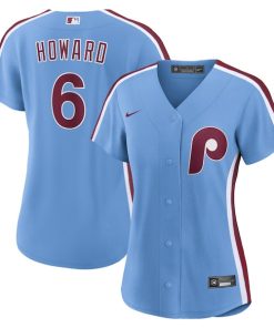 Alternative view of Ryan Howard Philadelphia Phillies Nike Women's Replica Jersey - Light Blue/White