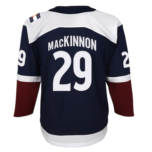 Nathan MacKinnon Colorado Avalanche Youth Alternate Premier Player Jersey - Navy/Burgundy - Image 5