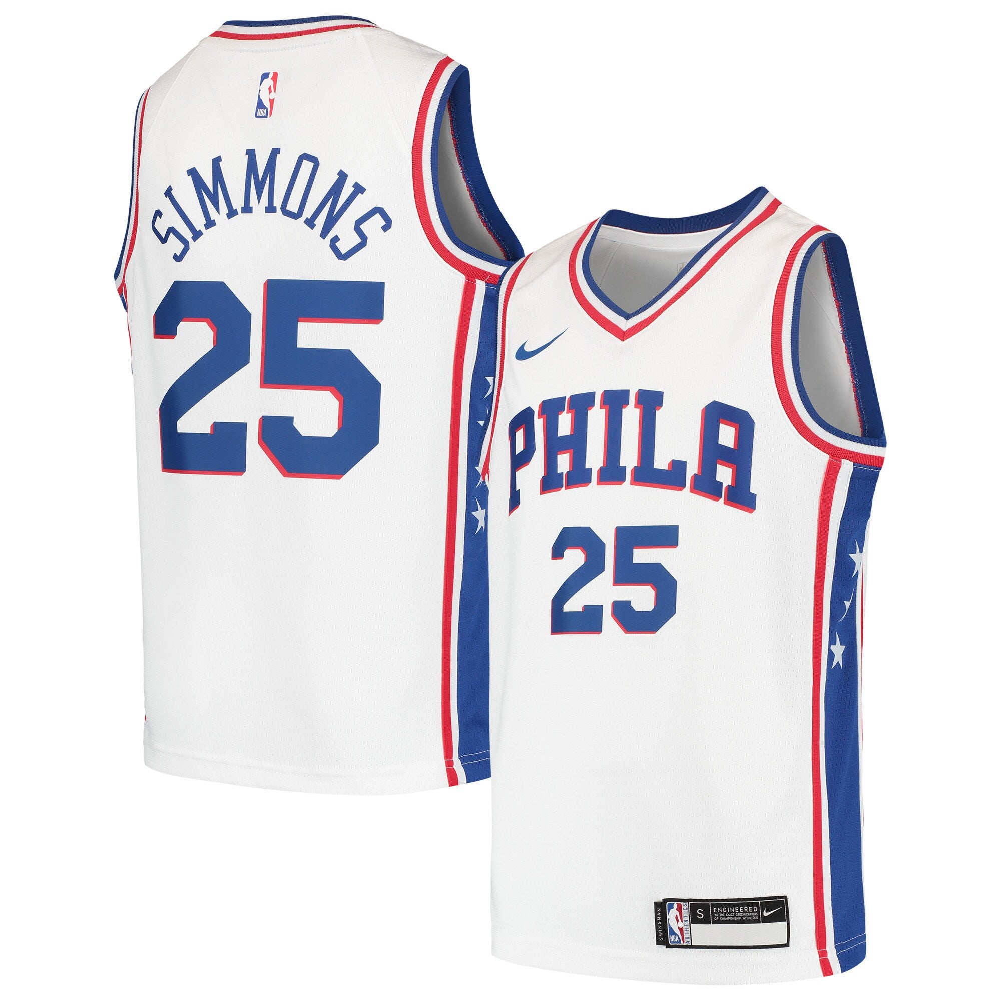 Ben Simmons Philadelphia 76ers Nike Youth Swingman Jersey Royal - Icon Edition/White - Image 5