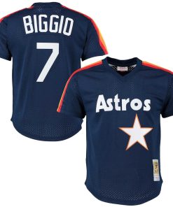 Craig Biggio Houston Astros 1991 Cooperstown Collection Mesh Pullover Jersey - Navy