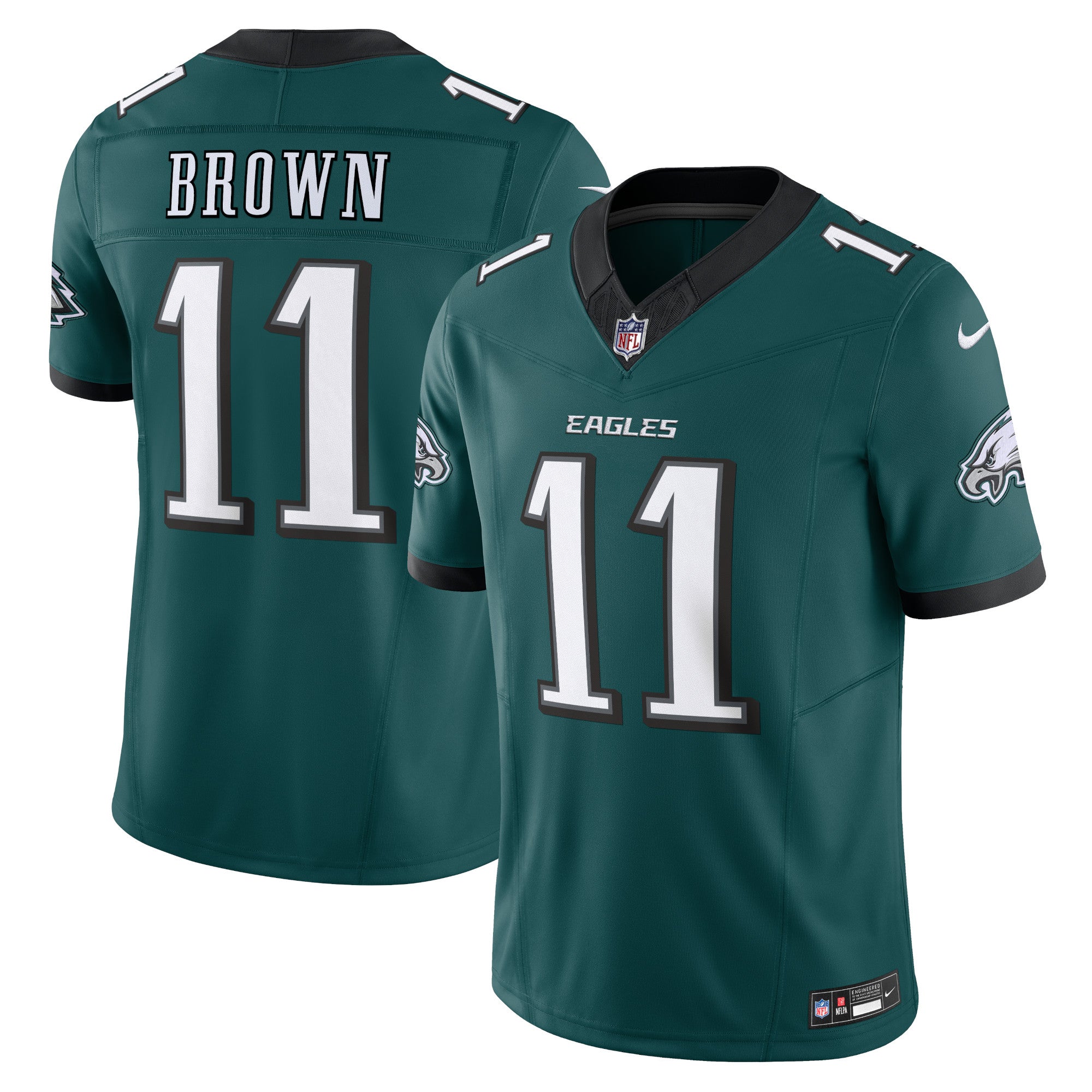 A.J. Brown Philadelphia Eagles Nike Alternate Vapor F.U.S.E. Limited Jersey - Black/Green/White - Image 7
