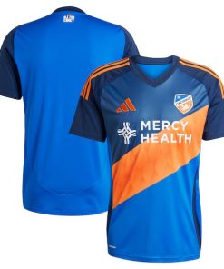 Alternative view of FC Cincinnati adidas 2025 Orange and Blue Legacy Kit Replica Jersey - Blue