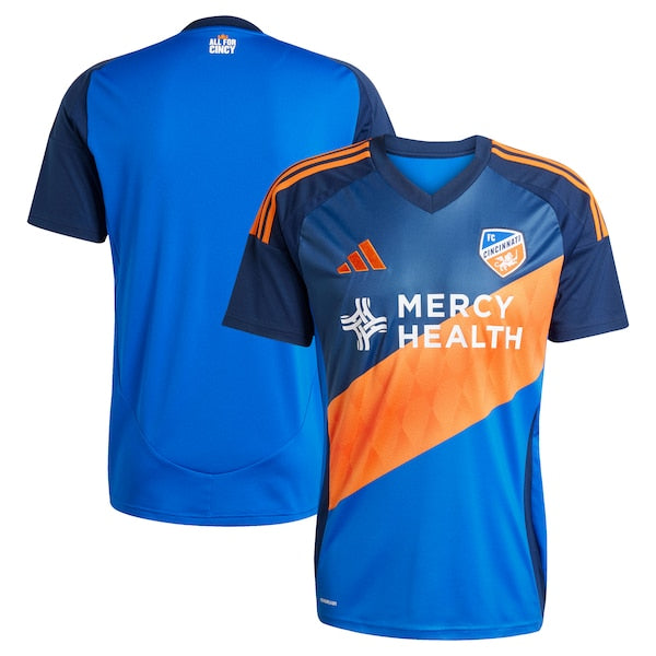 FC Cincinnati adidas 2025 Orange and Blue Legacy Kit Replica Jersey - Blue - Image 2