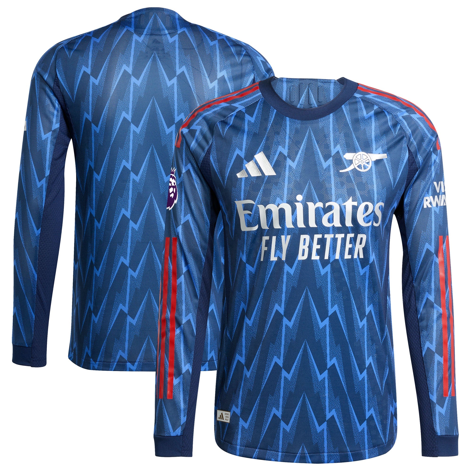 Arsenal adidas 2025/26 Home Authentic Long Sleeve Jersey - Red/White/Blue - Image 6