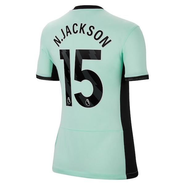 Nicolas Jackson Chelsea Nike Women's 2023/24 Third Stadium Replica Player Jersey - Mint - Image 3