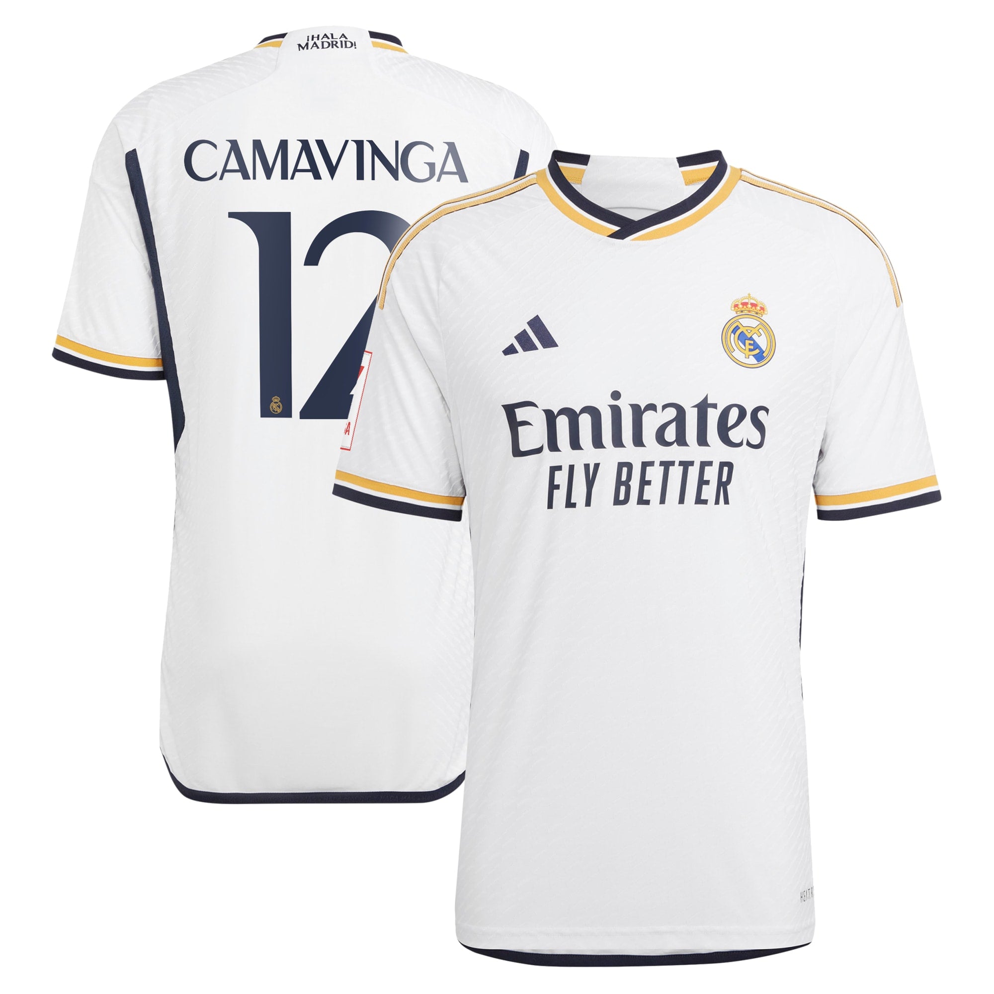 Eduardo Camavinga Los Merengues adidas 2023/24 Away Authentic Player Jersey - Navy/White - Image 10