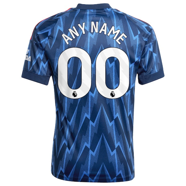 Arsenal adidas Youth 2025/26 Away Replica Custom Jersey - Blue/Red - Image 4