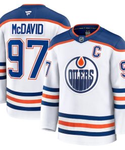 Connor McDavid Edmonton Oilers  Away Premium Jersey - White/Royal