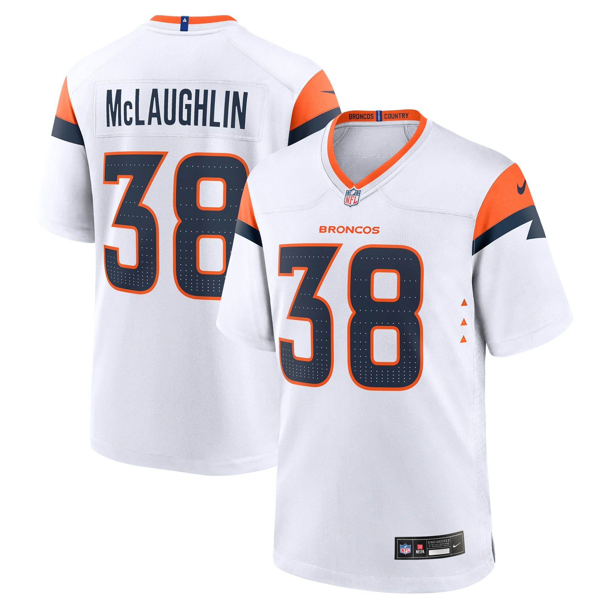 Jaleel McLaughlin Denver Broncos Nike Team Game Jersey - Orange/Navy/White - Image 11