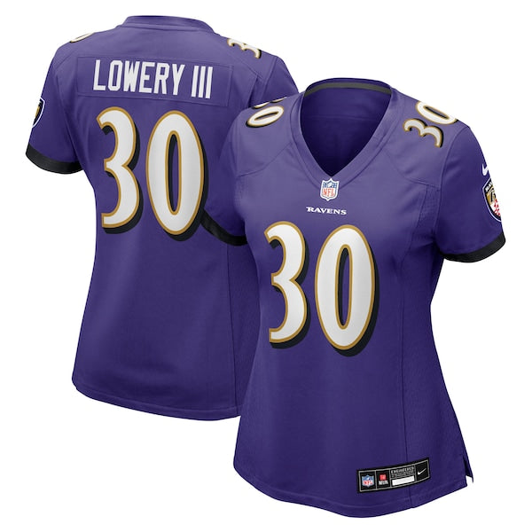 Reuben Lowery III Baltimore Ravens Nike Women's Team Game Jersey - Purple