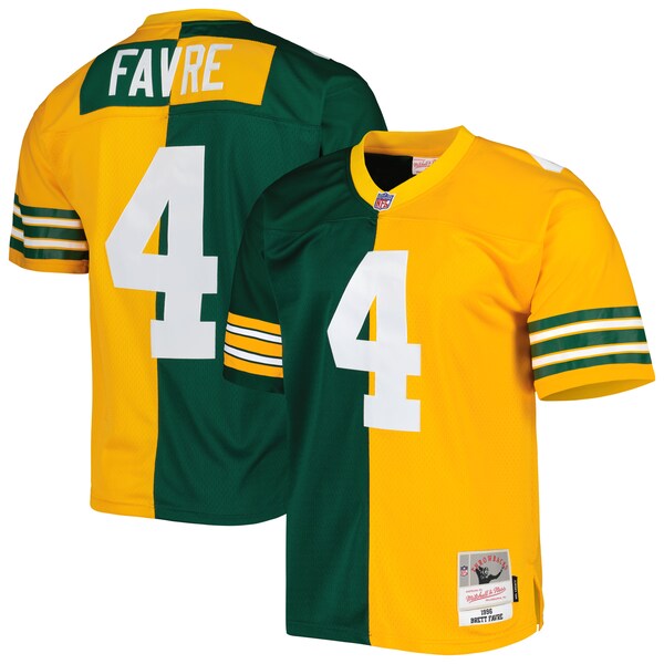 Brett Favre Green Bay Packers 1996 Split Legacy Replica Jersey - Green/Gold - Image 5