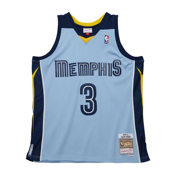 Allen Iverson Memphis Grizzlies 2009/10 Hardwood Classics Swingman Jersey - Light Blue - Image 2