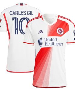 Carles Gil New England Revolution adidas 2024 Defiance Authentic Jersey - White
