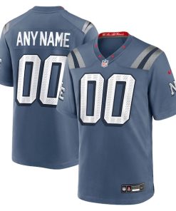 New England Patriots Nike 2025 Rivalries Collection Custom Game Jersey - Storm Blue/White/Navy/Red