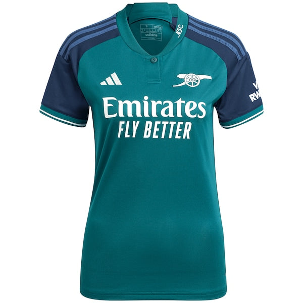 Kai Havertz Arsenal adidas Women's 2023/24 Third Replica Player Jersey - Green/Red/Yellow - Image 3