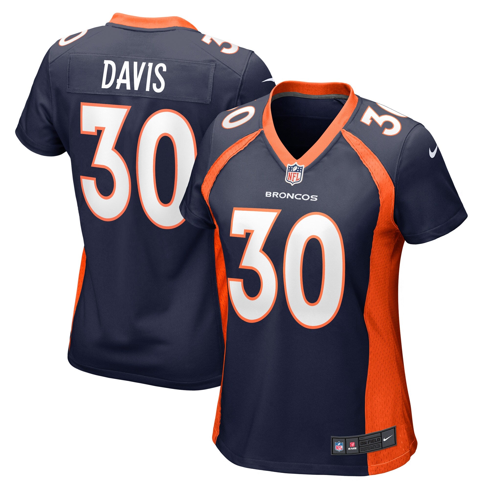 Terrell Davis Denver Broncos Nike Women's Game Retired Player Jersey - Orange/Navy - Image 5