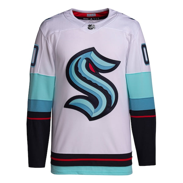 Seattle Kraken adidas Away Primegreen Authentic Custom Jersey - White - Image 2