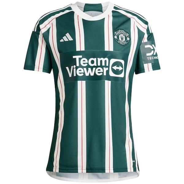 Victor Lindelof Manchester United adidas 2023/24 Away Replica Player Jersey - Green/Red - Image 3