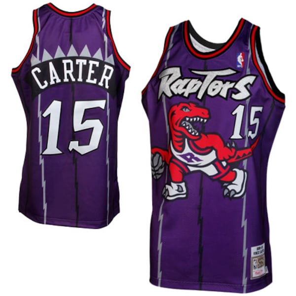 Vince Carter Toronto Raptors 1998/99 Throwback Authentic Jersey - Purple - Image 2
