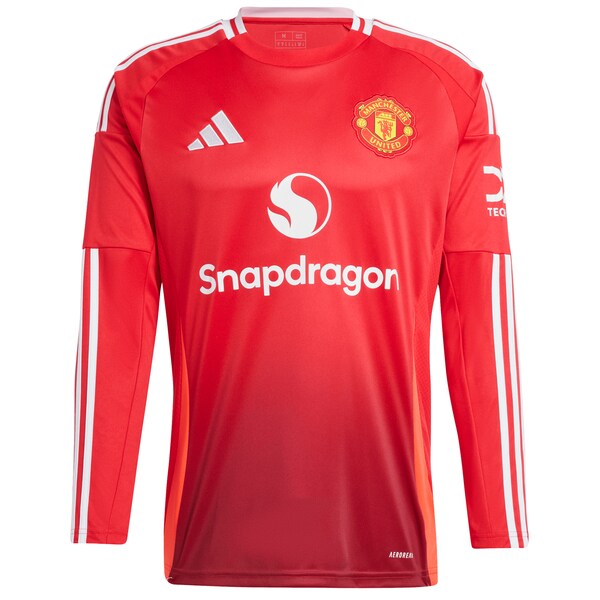 Manchester United adidas 2024/25 Home Long Sleeve Replica Jersey - Red - Image 2