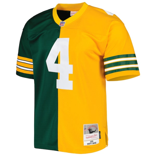 Brett Favre Green Bay Packers 1996 Split Legacy Replica Jersey - Green/Gold - Image 2