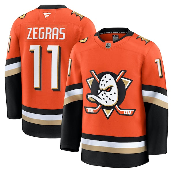 Trevor Zegras Anaheim Ducks Home Premium Jersey - Orange