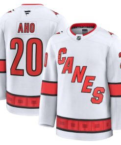 Sebastian Aho Carolina Hurricanes  Away Premium Jersey - White/Black/Red
