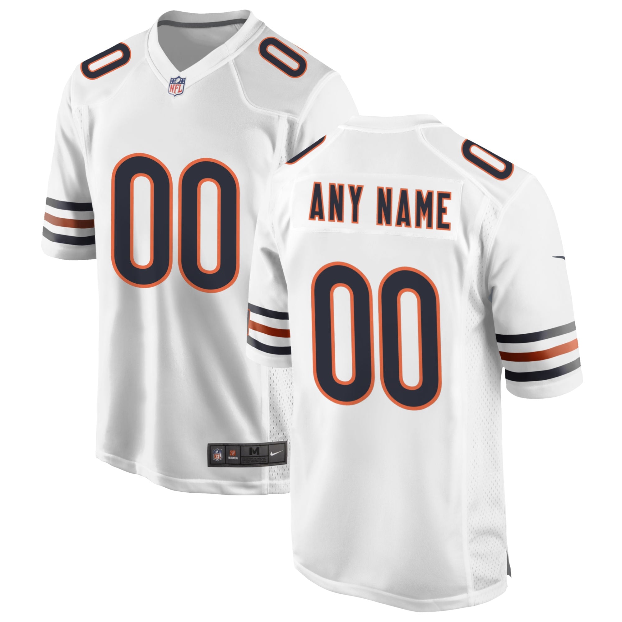 Men's Chicago Bears Nike Alternate Custom Game Jersey - Orange/White/Navy - Image 5