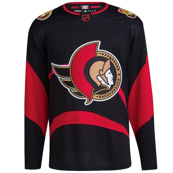 Ottawa Senators adidas Reverse Retro 2.0 Authentic Blank Jersey - Black - Image 3