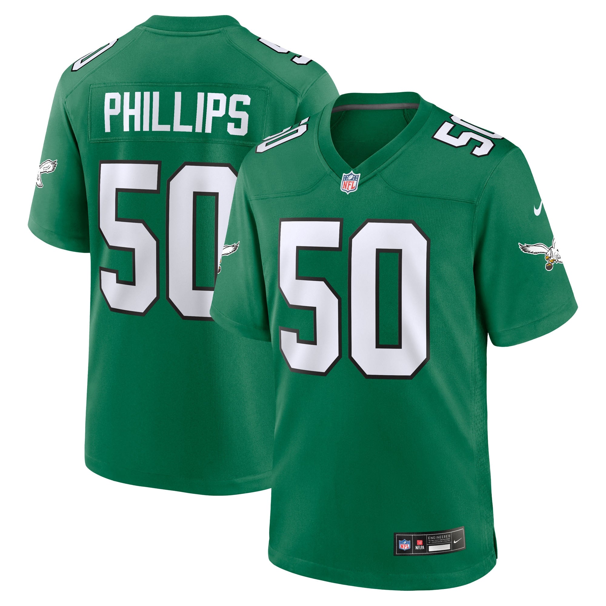 Jaelan Phillips Philadelphia Eagles Nike Team Game Jersey - Midnight Green/White/Kelly Green - Image 6
