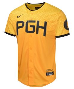Alternative view of Roberto Clemente Pittsburgh Pirates Nike Youth City Connect Limited Player Jersey - Gold
