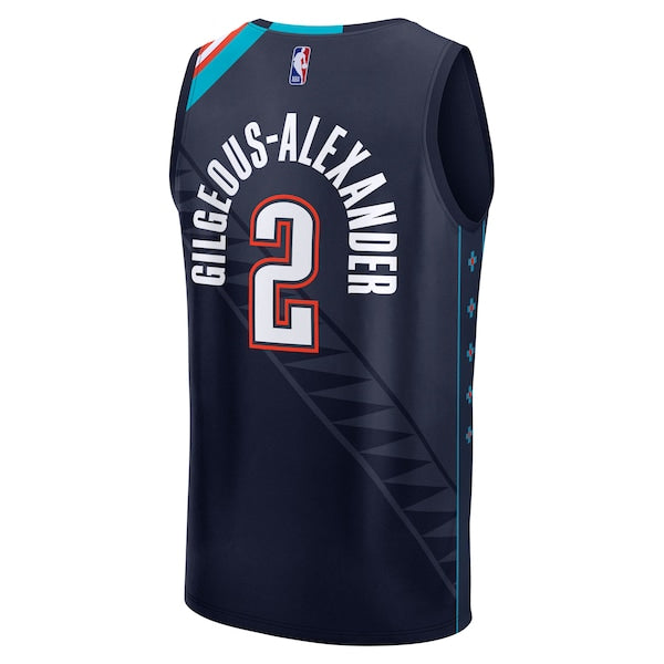 Shai Gilgeous-Alexander Oklahoma City Thunder Youth 2025/26 City Edition Fast Break Jersey - Navy - Image 3