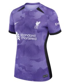 Alternative view of Liverpool Nike Women's 2023/24 Third Stadium Replica Custom Jersey - Purple