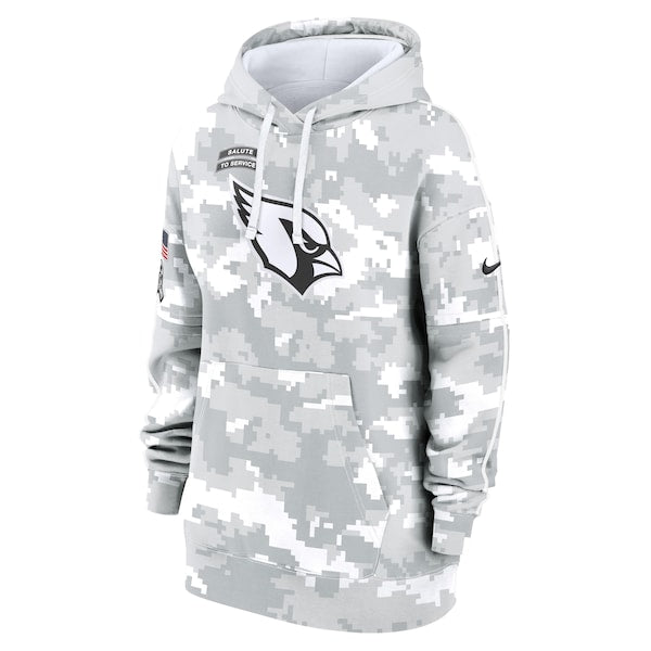 Arizona Cardinals Nike Women's 2024 Salute To Service Club Fleece Pullover Hoodie - Arctic Camo - Image 2