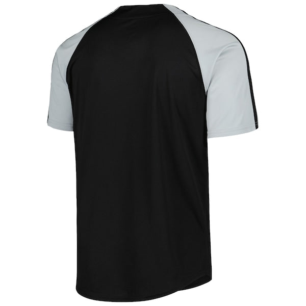 Chicago White Sox Stitches Button-Down Raglan Fashion Jersey - Black - Image 5