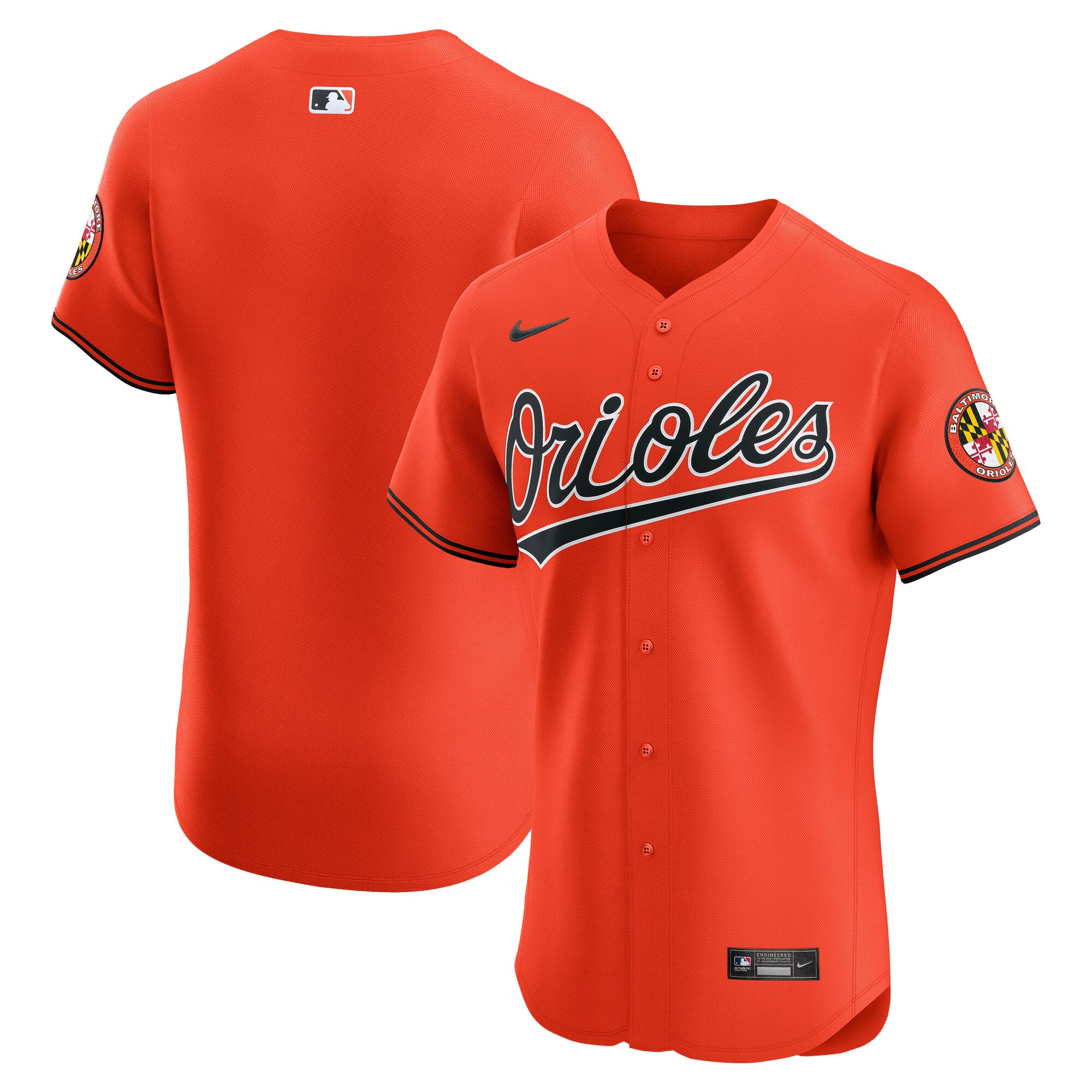 Baltimore Orioles Nike Alternate Elite Jersey - Black/White/Orange - Image 8