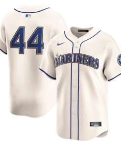Alternative view of Julio Rodriguez Seattle Mariners Nike Alternate Limited - Cream/Navy