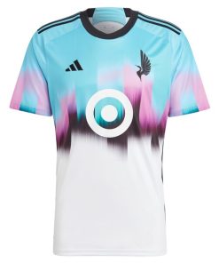 Alternative view of Bongokuhle Hlongwane Minnesota United FC adidas 2024 The Northern Lights Kit Replica Jersey - White