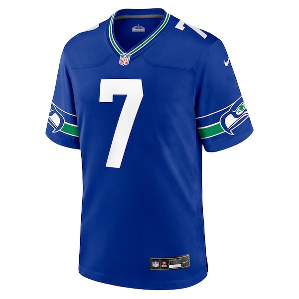 Geno Smith Seattle Seahawks Nike Throwback Player Game Jersey - Royal/Navy - Image 3