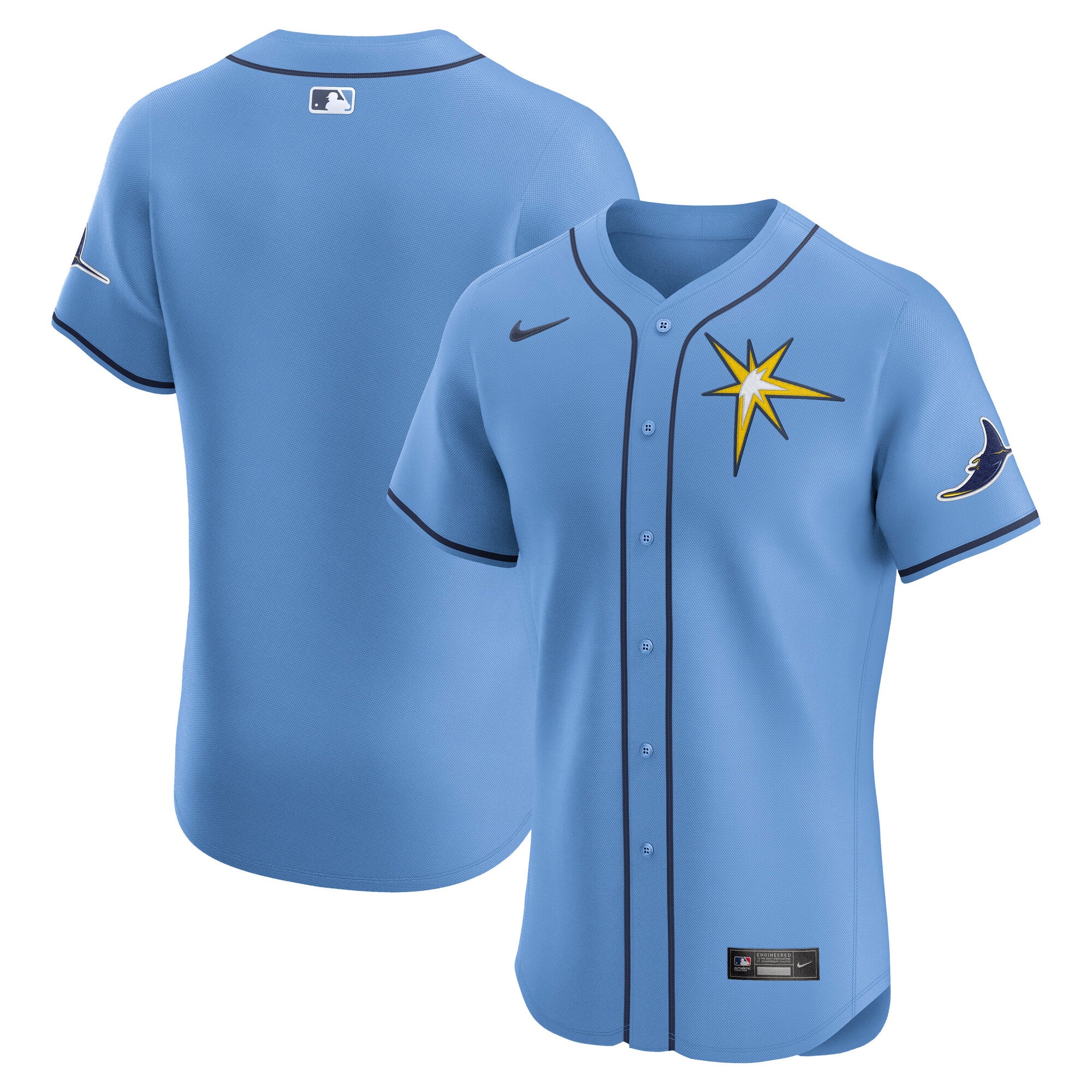 Tampa Bay Rays Nike Home Elite Jersey - White/Light Blue - Image 5