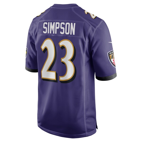 Trenton Simpson Baltimore Ravens Nike Team Game Jersey - Purple - Image 3