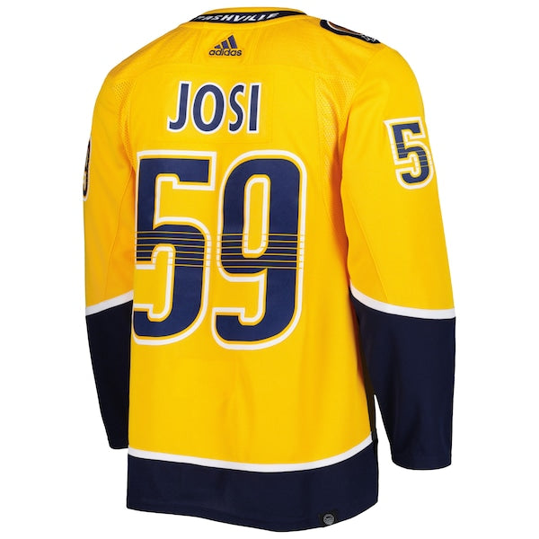 Roman Josi Nashville Predators adidas Primegreen Authentic Player Jersey - Gold - Image 3