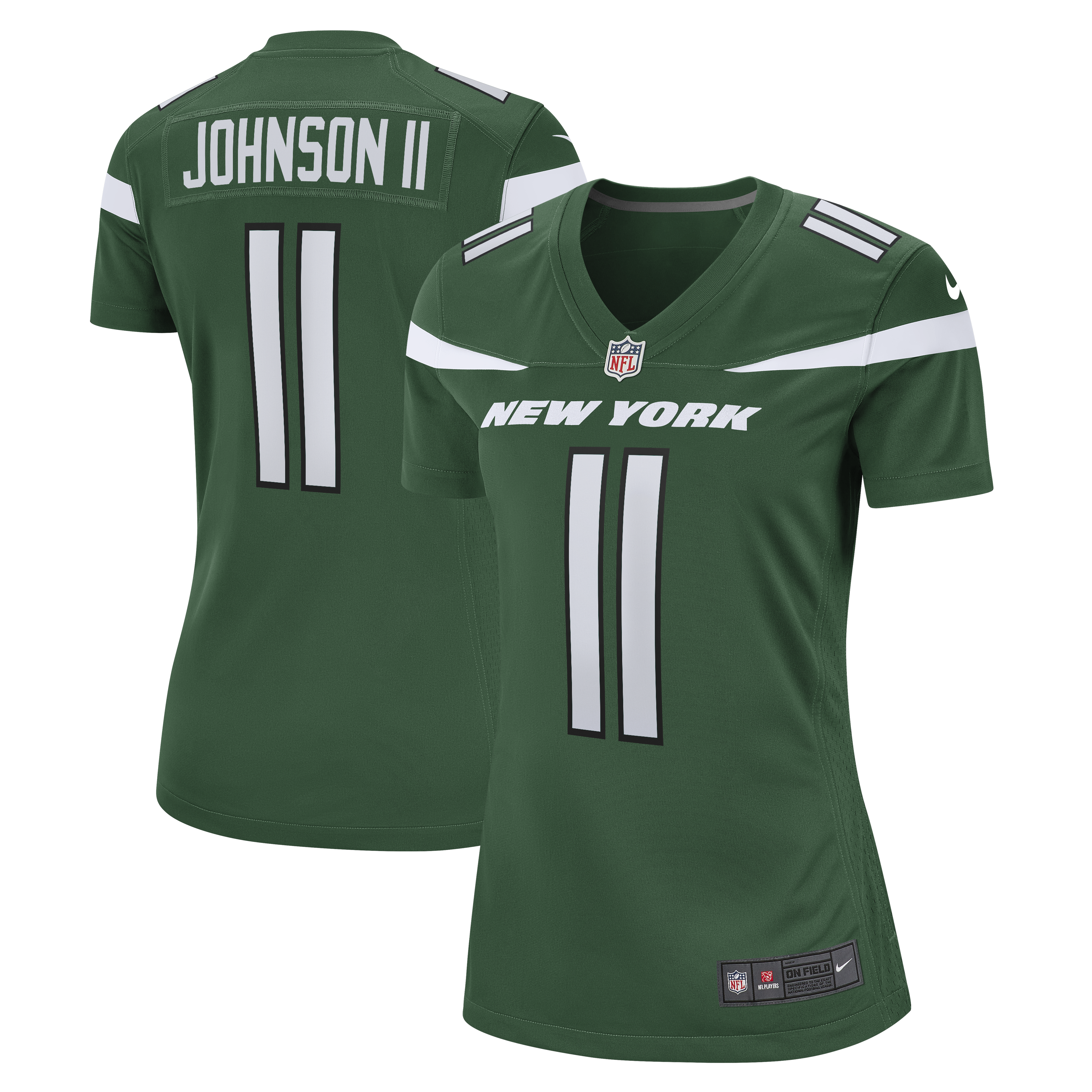 Jermaine Johnson II New York Jets Nike Women's Alternate Game Jersey - Spotlight White/Green - Image 6